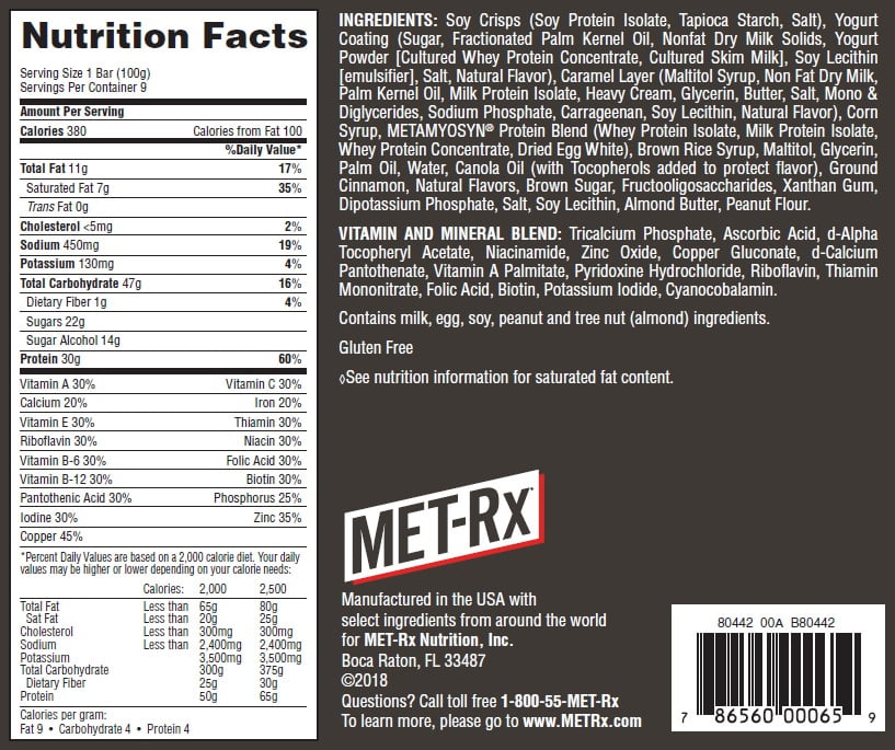 Notfall Mikro Urheberrechte © met rx protein bar nutrition facts