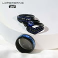 thumbnail image 3 of 4pc His and Hers Wedding Ring Sets Couples Rings Black Gold Plated Blue Cz Stainless steel band, 3 of 7