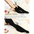 thumbnail image 5 of 3 Pairs Thigh High Socks Cotton Over Knee Socks Knit Long Boot Stocking, Black, Medium, 5 of 7