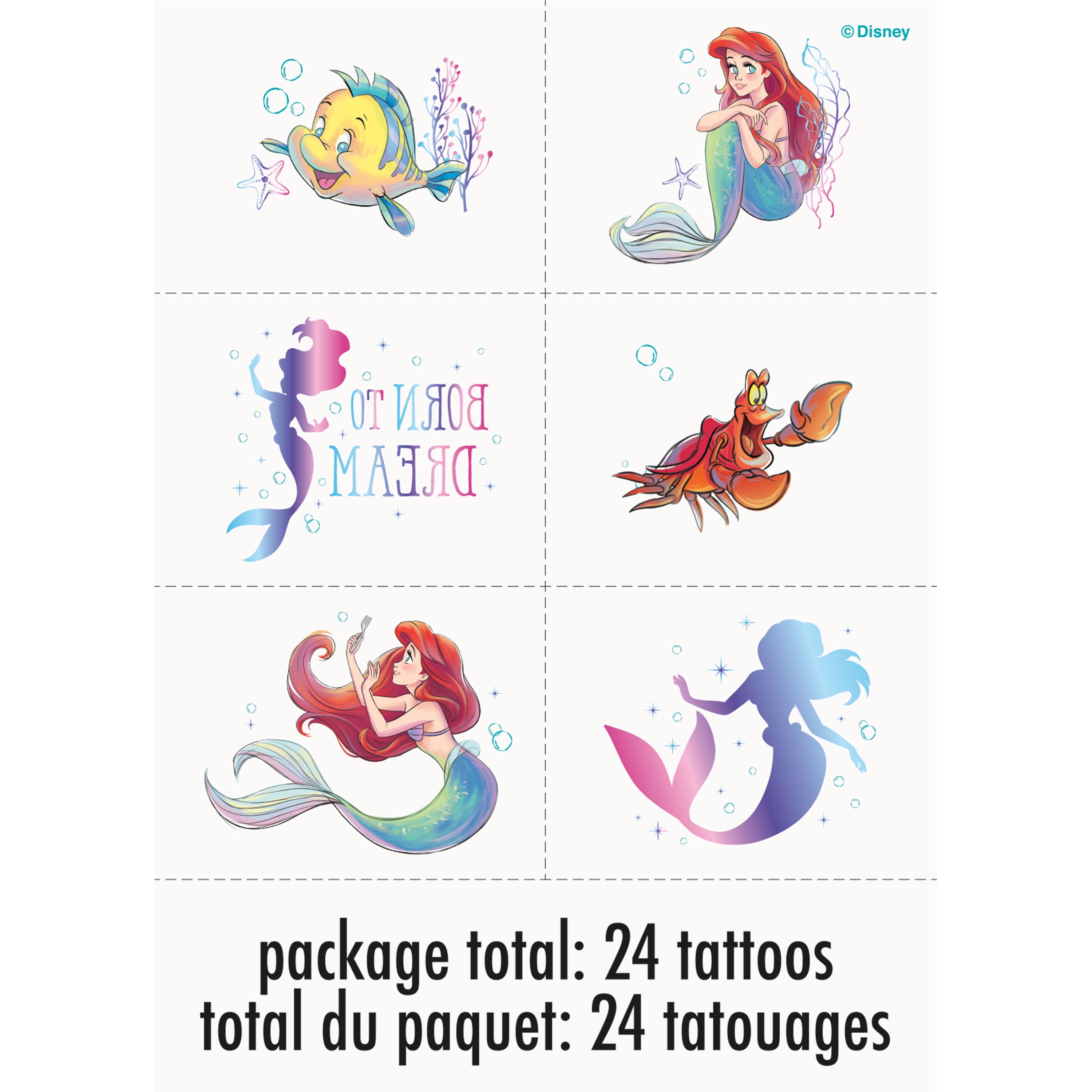 Whaline Mermaid Temporary Tattoos for Kids Various Styles Glitter Mermaid  Waterproof Tattoo Under The Sea Body Tattoo Stickers Decals for Woman Girls  Birthday Ocean Theme Party Decoration 8 Sheets