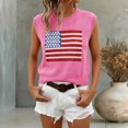 thumbnail image 4 of DHFJKG Summer Sweaters For Women Tank Tops American Flag Loose Fit Sleeveless Round Neck Knit Shirts Casual Clothes Trendy Top, 4 of 7