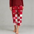 thumbnail image 2 of Cmtiyu Christmas Pajama Pants Women Christmas Printed Elastic Waist Drawstring Pajama Bottoms Casual Comfy Loose Lounge Sleep Capri Pants S-3XL, 2 of 5