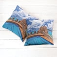 thumbnail image 2 of Ambesonne Summer Throw Pillow Cover 2 Pack, Vacation Resort Ocean, 18", Pale Brown Blue White, 2 of 6