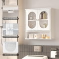 thumbnail image 5 of Medicine Cabinet for Bathroom,2 Acrylic Doors White Oval Bathroom Wall Cabinet,Over Toilet Storage Cabinet for Laundry Room/Kitchen/Living Room,Surface Mount Medicine Cabinets 23x24, 5 of 7