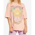 thumbnail image 5 of Billabong Women's X Smiley True Boy Oversized Boyfriend Relaxed Fit Tee T-Shirt (Medium, Peach Kiss), 5 of 5