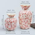 thumbnail image 5 of NOVATRAX Small Red-Beige Ceramic Vase, Decorative Flower Vases for Home Décor, 5 of 7