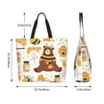 thumbnail image 6 of Bingfone Canvas Tote Bag for Women with Inner Pocket Aesthetic Cute Shopping Tote Bags Reusable Grocery Bags-Cute Bee Honey Jar Hive Bear, 6 of 9