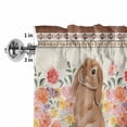 thumbnail image 2 of Valances for Windows Watercolor Easter Rabbits Flowers Rod Pocket Short Curtain for Bathroom Living Room Bedroom Country Floral Art 1 Panel 54x18in, 2 of 9
