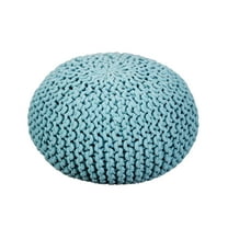 Noble House Alisa Fabric Pouf, Aqua