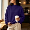 thumbnail image 4 of Women's Mock Neck Sweatshirt, Oversized Long Sleeve Casual Tops for Daily Outdoor Fall Winter Street Wear S, 4 of 8