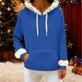 thumbnail image 6 of UQJfacai Christmas Hoodies for Women Faux Fur Trim Hooded Sweatshirts Santa Claus Xmas Holiday Long Sleeve Fleece Pullover Sweaters, 6 of 7