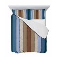 thumbnail image 7 of Quilts Twin-XL Size Bedding Set, Blue Brown Lightweight Quilted Comforter, Farmhouse Wood Grain Vintage Vertical Striped Reversible Bedspread Coverlet with Pillow Covers for All Season, 68" x 98", 7 of 7