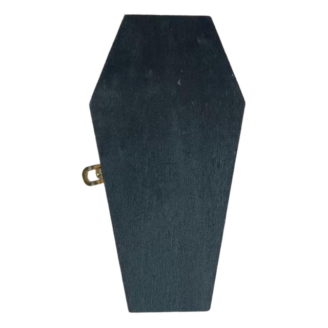 Pequeños ataúdes funerarios de madera rellenables para fiestas de Halloween, góticos y decoración. Negro