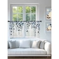 thumbnail image 4 of Sheer Curtains 54 Inch Length 2 Panels Set for Kitchen, Blue Eucalyptus Leaves Semi Sheer Curtains for Windows, Watercolor Summer Leaf Voile Window Treatments Rod Pocket Curtain, 4 of 7