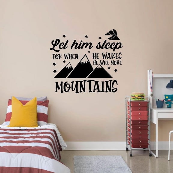 Let Him Sleep - Motivational Quote - Inspirational Life Quote Vinyl Wall Art Wall Sticker Wall Decal Decoration For Home Room Kids Room Nursery Room Girls Boys Décor Design Size (30x30 inch)