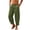 Green, variant on Mens Cotton Linen Harem Pants Elastic Waist Loose Cropped Trousers Yoga Beach Casual Bottoms Green M