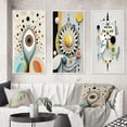 thumbnail image 1 of Designart "Occult Séance Insights IV" Modern Geometric Framed Wall Art Set Of 3 - White Abstract Frame Canvas Set For Living Room Decor, 1 of 6