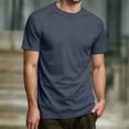 thumbnail image 2 of NinXxx Men's Solid Short Sleeve Crewneck Everyday Basic Comfort Top Navy S, 2 of 4
