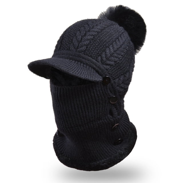 Winter Women Knitted Pullover Warmth Ear Protection Wool Sweater Hat Hat