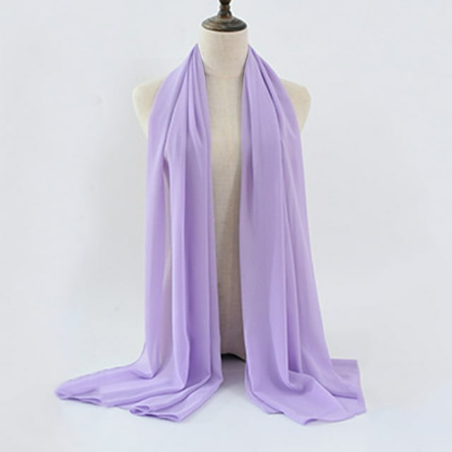 Châle Doux Uni pour Femmes Baotou Perle Chiffon Châle Hijab Musulman