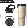 thumbnail image 4 of Modern 30oz Handheld Travel Tumbler with Handle – Double Wall Stainless Steel Insulated Cup, Flip Straw Lid, Leak-Proof & BPA-Free for Hot and Cold Drinks – Durable Coffee & Juice Mug White, 4 of 7