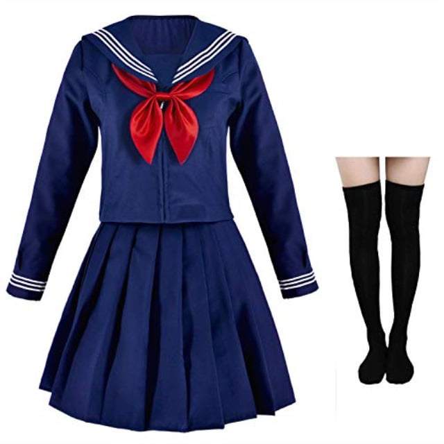 japanese sailor school uniform costume anime cosplay navy dress lolita ...