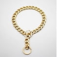 thumbnail image 2 of Collar de seguridad para mascotas, cadena gruesa de oro con eslabones, dorado, 55 cm, 2 of 2