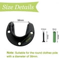thumbnail image 5 of NOGIS 2 Pack Black Closet Rod Bracket Stainless Steel Wardrobe Rod Holder Heavy Duty Closet Rod Holders with Screws Closet Pole Socket Flange Closet Rod End Support, 5 of 7