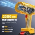 thumbnail image 3 of Turbojet blower, 20,000 RPM electric wireless hair dryer, 21V 2.0AH battery jet drying blower, high-pressure air blower, jet blower car dryer, handheld snow blower, home and outdoor, blowing fallen l, 3 of 9