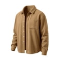 thumbnail image 4 of Itsame Boys Corduroy Jacket, Lapel Collar Long Sleeve Shirt Jacket, Casual Fall Winter Outwear with Pockets Brown Size 12, 4 of 9