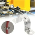 thumbnail image 2 of Stainless Steel U-Bracket Pipe Clamp 0.8 Inch, Rigid Pipe Strap with 2-Hole Fasten Holder, Cable Hanger Clamp for Woodworking, 304 Stainless Steel Heavy Duty, Reinforced Rib for Secure , A Wire Clip, 2 of 6