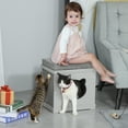 thumbnail image 2 of PawHut Lit pour Chat d'Intérieur avec Planches à Gratter, Maison pour Chat d'Intérieur, Gris, 2 of 10