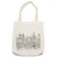 thumbnail image 1 of City Tote Bag, Outline Drawing of Rome Skyline Historic Italy Architecture in Monochrome, Cloth Linen Reusable Bag for Shopping Books Beach and More, 16.5" X 14", Cream, by Ambesonne, 1 of 2
