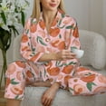thumbnail image 6 of Saiise Painting Peach Print Women Soft Pajama Sets,Long Sleeve Sleepwear Button Up 2-Piece Pjs Lounge Sets-XX-Large, 6 of 7