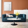 thumbnail image 5 of Tufted Sofa, Fabric, Navy Blue, Modern Contemporary Urban Design, Living Lounge Room Hotel Lobby Hospitality, 5 of 10
