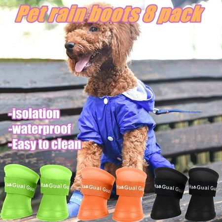 Under 10  Anti-Slip Dog Rain Boots - Waterproof Pet Shoes with Traction Sole  Protective Footwear for Wet Conditions in Multiple Sizes Popular Picks | Silica Gel  Black  Blaxill