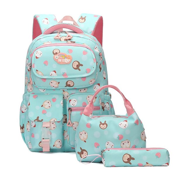3pcs Cute Cartoon Pattern Backpack Lunch Bag And Pen Bag Set, Primary School Students School Bag, Primary School Student School Bag