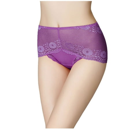 

Aueoeo No Show Underwear For Women Postpartum Underwear Sexy Ladies Transparent Lace Panties Big Size Cotton Hollow Breathable Quality Clearance