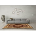 thumbnail image 3 of Ahgly Company Indoor Square Medallion Brown Traditional Area Rugs, 4' Square, 3 of 4