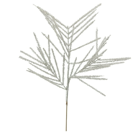 27" White Glittered Wispy Wheat Artificial Christmas Spray
