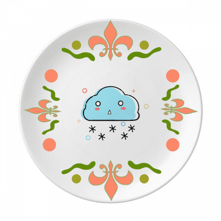 

Sleet Snow Rain Lovely Flower Ceramics Plate Tableware Dinner Dish