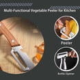 thumbnail image 5 of Multi-Functional Vegetable Peeler for Kitchen, With Wooden Handle and Bottle Opener, Comfortable and non-slip handle Stainless Steel Blade Easy to Clean for Fruit Potato Pumpkin Papaya (2pcs), 5 of 7