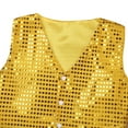 thumbnail image 4 of RUNQHUI Kids Girls Boys Sequins Hip-hop Jazz Dance Waistcoat Jacket Sparkle Stage Performance Vest Gold 150, 4 of 5