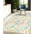 thumbnail image 4 of Modern Art Decorative Rug, Grunge Polka Dots Spots Backdrop Motif Retro Nostalgic Aesthetic Image Print, Quality Carpet for Bedroom Dorm and Living Room, 6 Sizes, Brown Salmon, by Ambesonne, 4 of 4