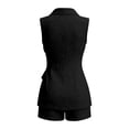 thumbnail image 5 of Likimi Womens Two Piece Set Solid Color Sleeveless V Neck Summer Vest With Shorts Fashion Comfort Outfit Set Black Size L, 5 of 6