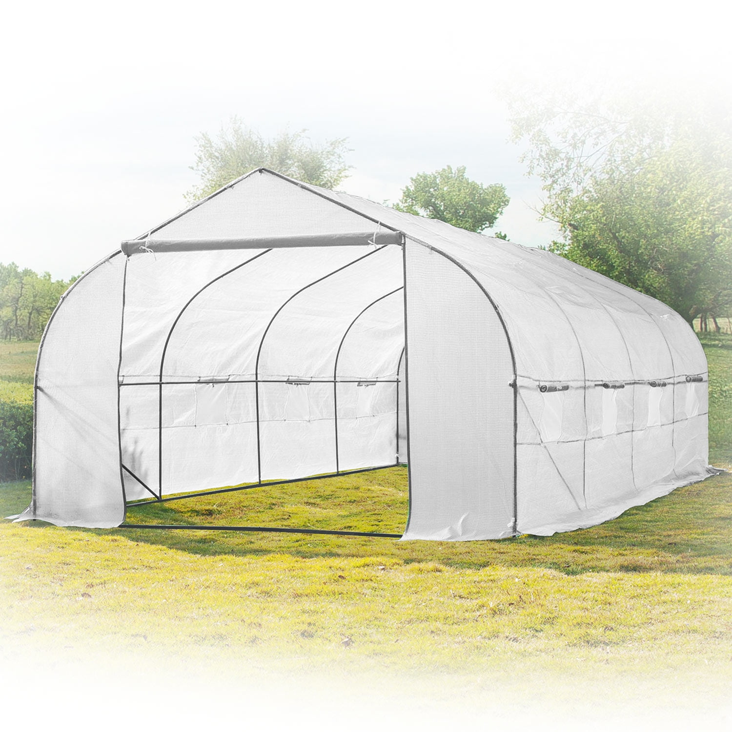 Kapscomoto Garden Greenhouse Walk In Green Hot Plant House Shed Storage Pe Cover 20ft X 10 Hothouse For Fruits Vegetables Plants And Flowers 20ft L X 10ft W X 7ft H