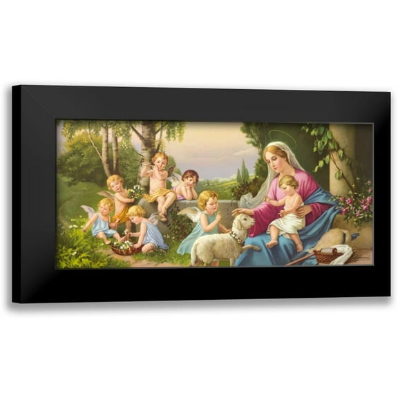 Giovanni 14x9 Black Modern Framed Museum Art Print Titled - Angel Madonna I