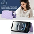 thumbnail image 5 of for iPhone 16e Wallet Case with Card Holder, Magnetic Back Folio PU Leather Purse Case for Women Girls, RFID Blocking Protective Flip Stand Phone Cover for iPhone 16e, Purple, 5 of 8