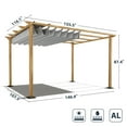 thumbnail image 2 of 10 ft. x 13 ft. Wood Grain Aluminum Outdoor Pergola with Gray Retractable Shade Canopy, 2 of 5