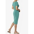 thumbnail image 4 of TheMogan Robe Midi Moulante en Jersey de Coton Extensible à Manches Courtes pour Femmes, 4 of 6
